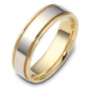 Two Tone 6.50 mm 14K Two Tone Gold Wedding Band