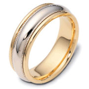Aquilius  7.00 mm 14K Two Tone Gold Wedding Band