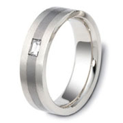 Johannes -- 6.50 mm Titanium & Gold Dora Wedding Band 0.20 TCW