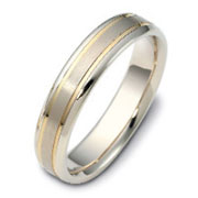 Two Tone 5.00 mm Two Tone Gold Wedding Band