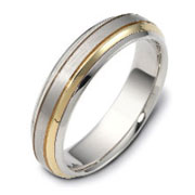 Two Tone 6.00 mm Two Tone Gold Wedding Band