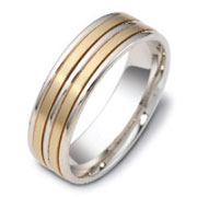 Two Tone 6.50 mm Two Tone Gold Wedding Band
