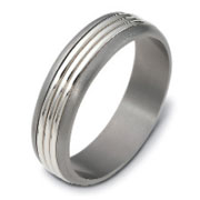 Ludovico -- 5.50 mm Titanium & Gold Dora Wedding Band