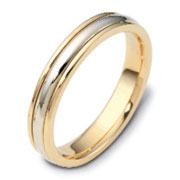 Calpurnius 4.00 mm 14K Two Tone Gold Wedding Band