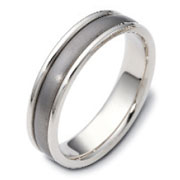 Madicus -- 6.00 mm Titanium & Gold Dora Wedding Band