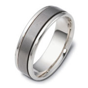 Matheus -- 6.50 mm Titanium & Gold Dora Wedding band