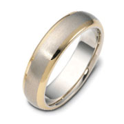 Fabius 14K Two Tone Gold 6.00 mm Wedding Band