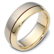 Two Tone 8.00 mm Two Tone Gold Wedding Band