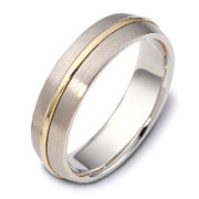 Two Tone 6.00 mm Dora Two Tone Gold Wedding Band