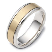 Two Tone 6.50 mm Dora Two Tone Gold Wedding Band