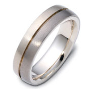 Nicolo -- 6.00 mm Titanium & Gold Dora Wedding Band