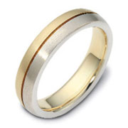 Two Tone 5.00 mm 14K Two Tone Gold Wedding Band