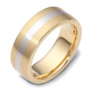 Two Tone 8.00 mm Dora Two Tone Gold Wedding Band