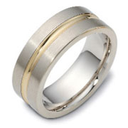 Two Tone 8.00 mm Dora Two Tone Gold Wedding Band