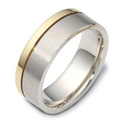 Two Tone Seamless 7.50 mm Two Tone Dora Gold Wedding Band