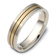 Two Tone 5.00 mm Two Tone Dora Gold Wedding Band