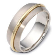 Two Tone SeamlessDora 7.50 mm 14K Two Tone Gold Wedding Band