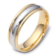 Two Tone 6.00 mm Dora Two Tone Gold Wedding Band