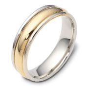 Two Tone 6.00 mm Dora Two Tone Gold Wedding Band