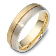 Two Tone 6.00 mm 14K Two Tone Gold Wedding Band