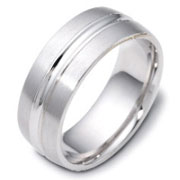 Dora 8mm 14K White Gold Ridge Wedding Band