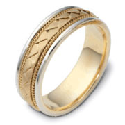 7 mm 14K Two Tone Cord and Braid Dora Wedding Band