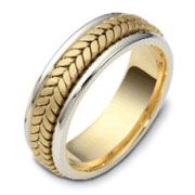 14K Two Tone Braid 7mm Dora Wedding Band