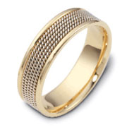7.00 mm 5 Row 14K Two Tone Woven Dora Wedding Band