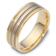Three Row Cable 14K Two Tone Dora Wedding Band