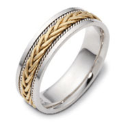 14K Two Tone Cable Woven Dora Wedding Band