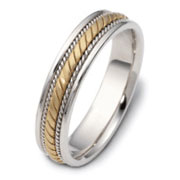 5.00 mm 14K Two Tone Braid and Cable Dora Wedding Band