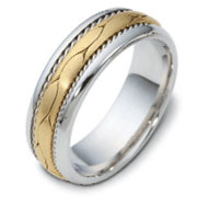 7.00 mm 14K Two Tone Woven Dora Wedding Band
