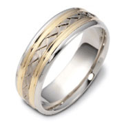 7.00 mm 14K Two Tone Braided Dora Wedding Band