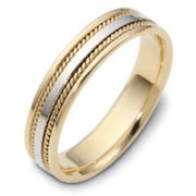 5.00 mm 14K Two Tone Cable Dora Wedding Band
