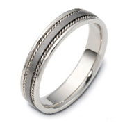 Pexaro -- 5.00 mm Titanium & Gold Dora Wedding Band