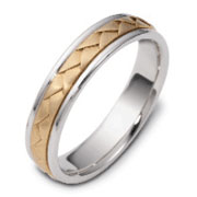 5.00 mm 14K Two Tone Woven Dora Wedding Band