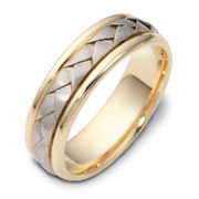 14K Two Tone 6.00 mm Woven Dora Wedding Band