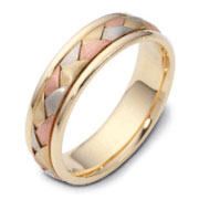 6.00 mm 14K Tri Color Woven Dora Wedding Band