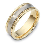 7.00 mm Cord 14K Two Tone Dora Wedding Band