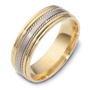 Double Edge 7.00 mm 14K Two Tone Dora Wedding Band
