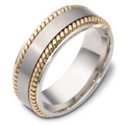 Cable Edge 8.00 mm 14K Two Tone Dora Wedding Band