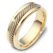 6.50 mm 14K Two Tone Rope Woven Dora Wedding Band