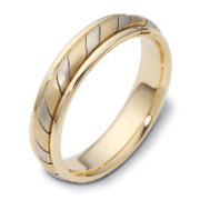 14K Two Tone 5.00 mm Dora Wedding Band