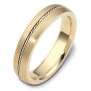 5.00 mm 14K Two Tone Inlay Dora Wedding Band
