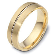 6.50 mm 14K Two Tone Inlay Dora Wedding Band