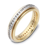 14K Two Tone Gold Dora Diamond Eternity Wedding Band