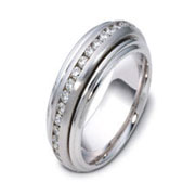 Channel Set Diamond Eternity 14K White Gold Dora Wedding Band