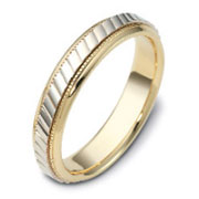 Two Tone 5.00 mm 14K Two Tone Gold Wedding Band