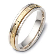 Two Tone 5.00 mm 14K Two Tone Gold Wedding Band