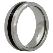 Tungsten and Black Resin Wedding Band